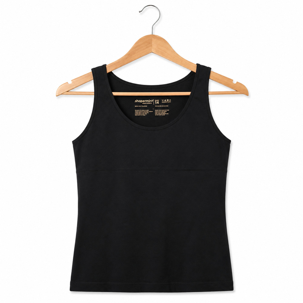 Shapermint Essentials Tank Top Womens Plus Size 3XL Black Shapewear
